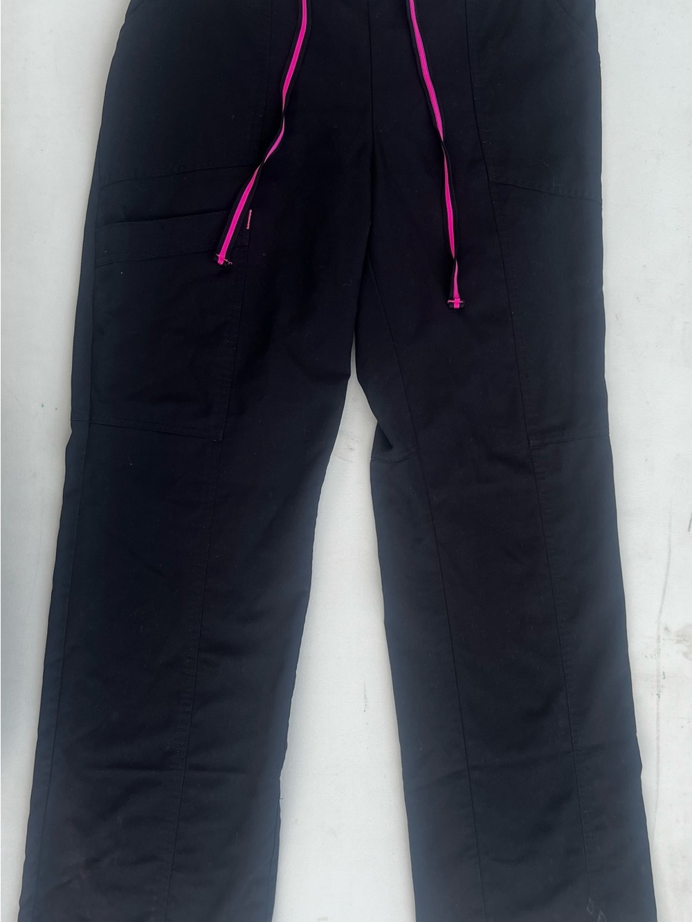 Scrubstar Black Track Pants with Hot Pink Drawcord
